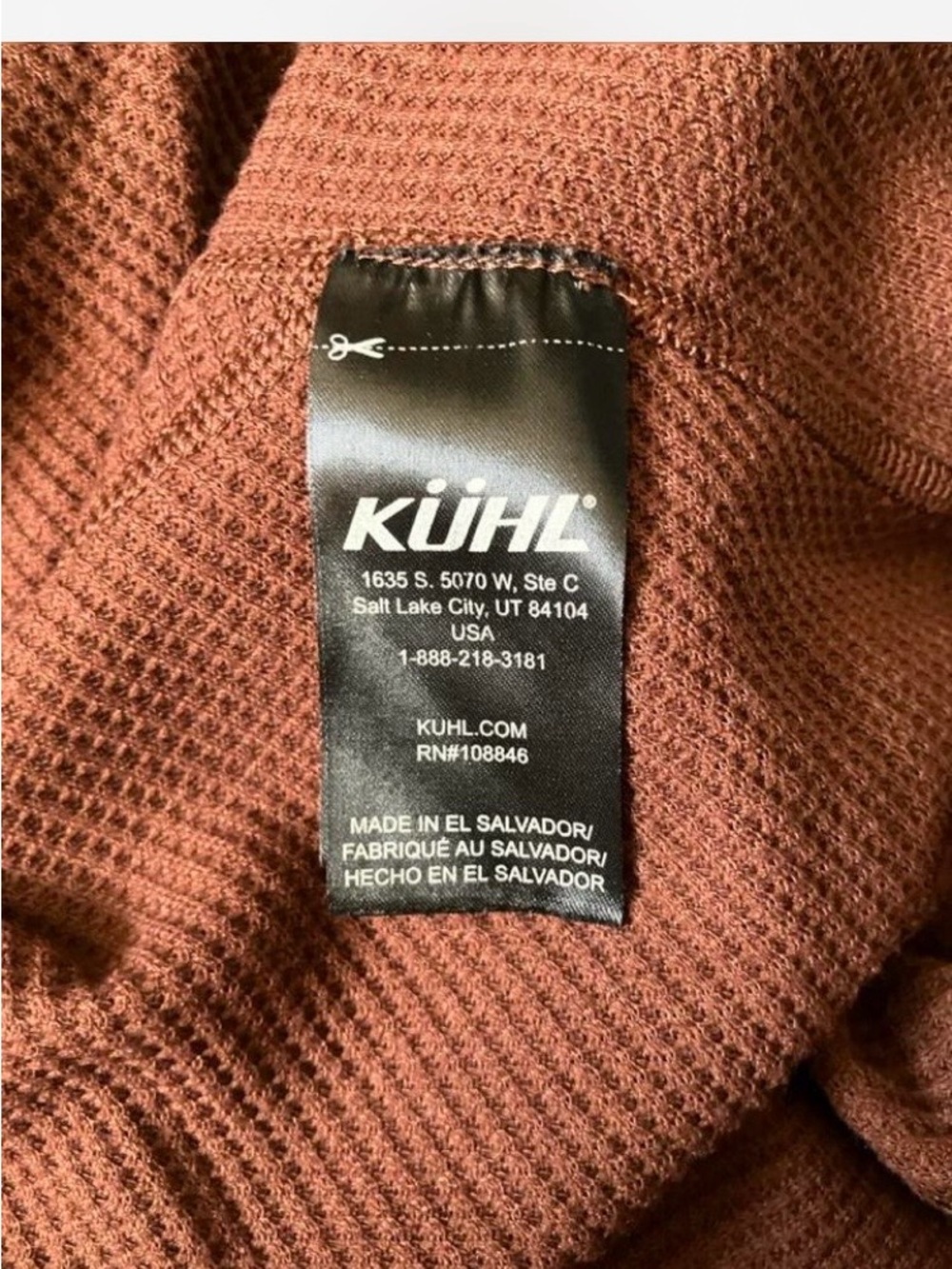KÜHL women's sienna sweater Ribbed waffle knit cowl neck Rust size Small - Picture 5 of 5